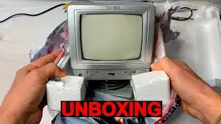 Unboxing Portable CRT TV, 5 inches. Black and white screen, connection to a VCR