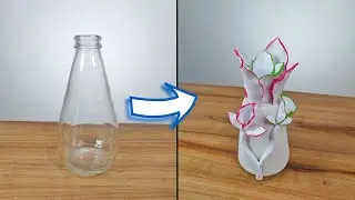 Cam Şişe İle Harika Bir Vazo Yapımı | Making a Wonderful Vase with a Glass Bottle