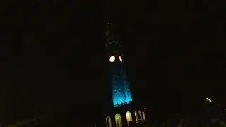 UNC Bell Tower Lighting Up Blue
