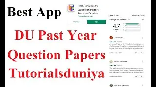 Best app for DU Past Year Question Papers | Previous Year Papers | TutorialsDuniya | MostlyYours