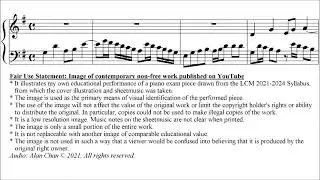 LCM Piano 2021-2024 Grade 8 List A1 Alwyn Prelude and *Fugue* formed on Indian Scale Sheet Music