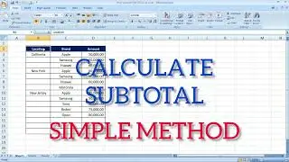 How to use SUBTOTAL in excel | Calculate SUBTOTAL | SUBTOTAL formula