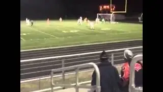 How to score a throw in from the half way line.