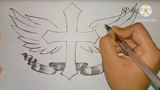 How To Draw Tattoo  ||Cross symbol tattoos designs with wings|| Christion Symbol tattoo with wings 🪽
