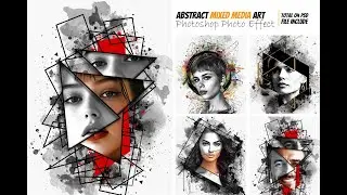 Abstract Mixed Media Art Photo Effect – Photoshop Templates