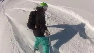 Austria Kitzsteinhorn 2013/01/19 powder day snowboarding