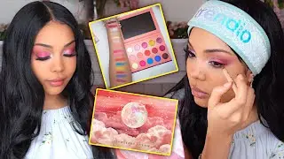 Trying Out LUNAR BEAUTY Strawberry Dreams Eyeshadow Palette ft TRENDIO