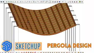 Pergola Design Modeling in Sketchup 3d Tutorial