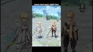Lumine and Aether attack animation comparison 
