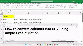 How to convert column to comma separated list in Excel | convert raws into CSV using Excel function