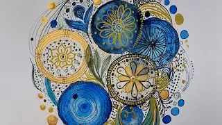 Watercolor Zentangle Art | Relaxing & Creative Art Tutorial | mandala art for beginners💫