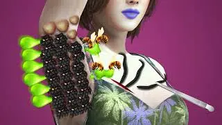 ASMR Removal Dog Ticks & Worm Infected Armpit | Severely Injured animation