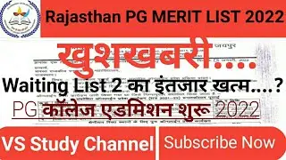 Rajasthan Government PG Collage Admission List And Cut off 2021-22