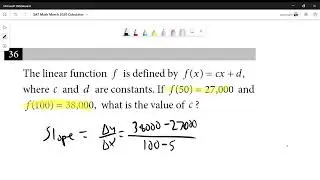 SAT Math March 2020 Calculator #36