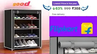 Attache Metal | Plastic Shoe Stand Black | 4 Shelves | DIYDo It Yourself