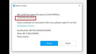 Fix Roblox Studio Error 'We could not open the place' 