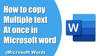 How to copy multiple text at once in Microsoft word (Microsoft word)