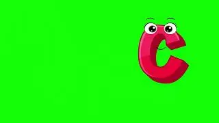 Green Screen | Alexa Green Screen | Cartoon style letter c 2d animation with green screen