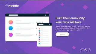 Huddle landing page with a single introductory section #html | #css