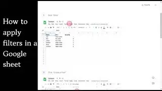 How to apply filters in a Google sheet