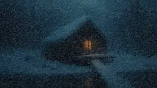 Snowstorm And Strong Winter Winds Blow Through Lake House | Nature Sounds For Sleep
