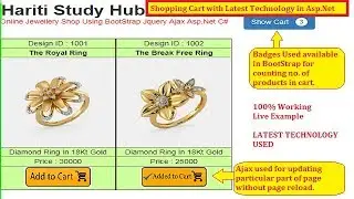 Best Way to Implement Shopping Cart with BootStrap, Jquery, Ajax Asp.Net C# | Hindi | Free Learn