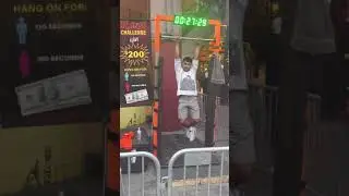 Holding bar for 120 seconds trying to win $200 prize at Fremont experience downtown Las Vegas Nevada