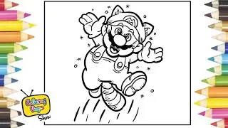 Super Mario Bros / Raccoon Tail / Oddly Satisfying Speed Coloring with Marker Pen and Upbeat Music