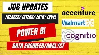 job updates : Freshers/ Entry level/ Intern/ Data Analyst, Power Bi Dev, Data Engineer- 11 oct 2023