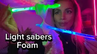 ASMR | Light sabers/foam🫧☁️ #asmr #asmrfoam #asmrlight
