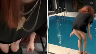 Разделась и прыгнула 😮