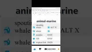 Animal Symbols ALT X Codes In MS Word | #shorts #wepptutorials #mswordtricks #mswordatltcodes