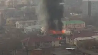 Vladivostok.горит ресторан небесный замок
