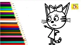 Как нарисовать Три кота.Веселые рисунки Три кота.Просто рисовать Три кота