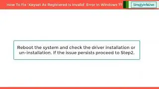 Keyset as Registered is Invalid Problem