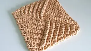 How to crochet a beautiful rug from knitted yarn | Square rug | Crochet square