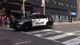 Toronto Police vehicles responding with the new lightbar, May 2021