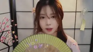 Yoon Ying ASMR 🌸ASMR편안하게 재워드리는 미미카키텐 귀청소가게👂 무릎베고 누워서 관리ㅣ벗꽃차,부채질,머리빗질,솜털,면봉귀청소,손마사지