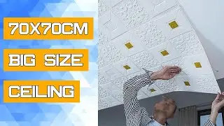 70x70cm Big Size Ceiling Wallpaper 3D Brick Waterproof Wall Stickers Foam Self-Adchive Wall Decorati