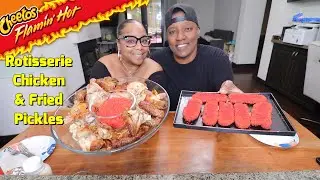 HOT CHEETO ROTISSERIE CHICKEN AND FRIED PICKLES