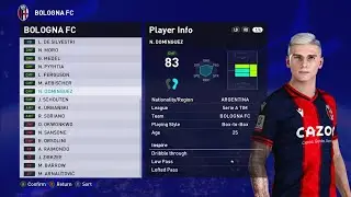 BOLOGNA PLAYER FACEPACK, KITSPACK AND FILE EDIT | PES 2021| PC VERSION