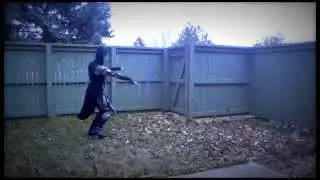 Backyard long string practice (in costume)