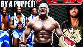 WWE RAW 2/1/2016 REVIEWED BY A  REAL PUPPET! AJ Styles, Brock Lesnar+ MORE!