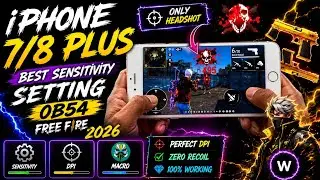 iphone 8 plus headshot setting free fire 2026 |iphone 7 plus sensitivity + dpi + macro settings ff