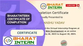BharatIntern CERTIFICATE ....