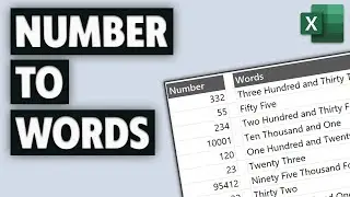 How to Convert Number to Words in Excel  - Converting Number to Words in Excel