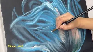 Smoky Transparent Flower Painting / Acrylic Painting Step by Step #212