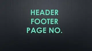 HEADER FOOTER PAGE NUMBER IN MS WORD IN HINDI 
