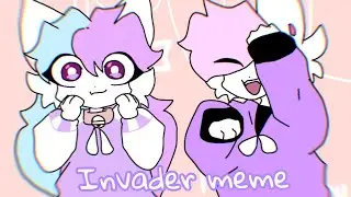 Invader Animation meme||gift for  @sashley ||flipaclip|| Ash and OC enjoying!(not ship)