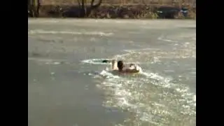 man saves drowning dog in ice water